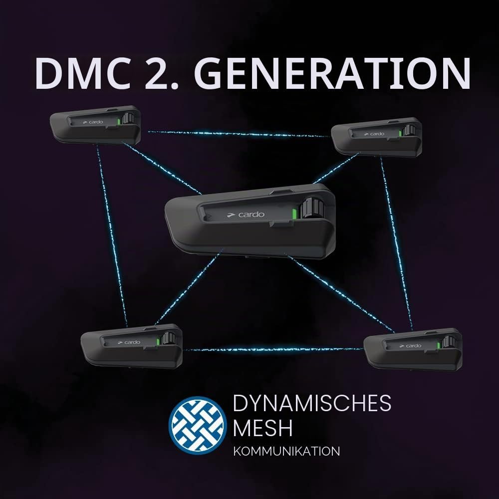 Cardo Packtalk Neo Motorradhelm Kommunikations-Gegensprechanlage, Doppel Packung, Black