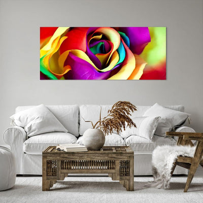 Wandbilder Dekoration Wohnzimmer Blume Farbe Rose Panorama Bilder auf Leinwand 120x50cm Leinwandbild