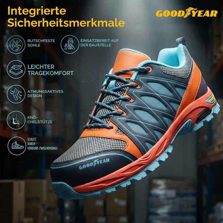 Goodyear Herren metallfreie Arbeitssicherheitsschuhe, Orange Blau, 45 EU Orangeblau 45 EU, Orangebla