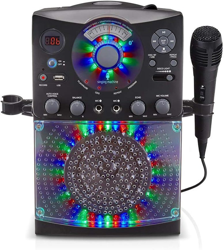 Karaoke System with Bluetooth Connection - Singing Machine SML385U in Black for Europe - LED Light E