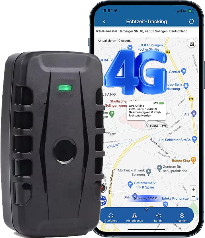 WInnes 4G GPS Tracker Auto Ohne ABO, 20000mAh GPS Ortungsgerät mit 240 Tage Standby, Echtzeit Tracki