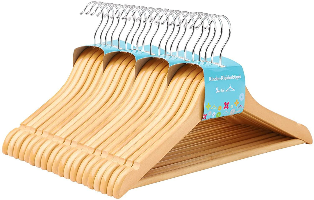 Hoppa! - Holz-Kinderkleiderbügel - 20 Stück - Braun