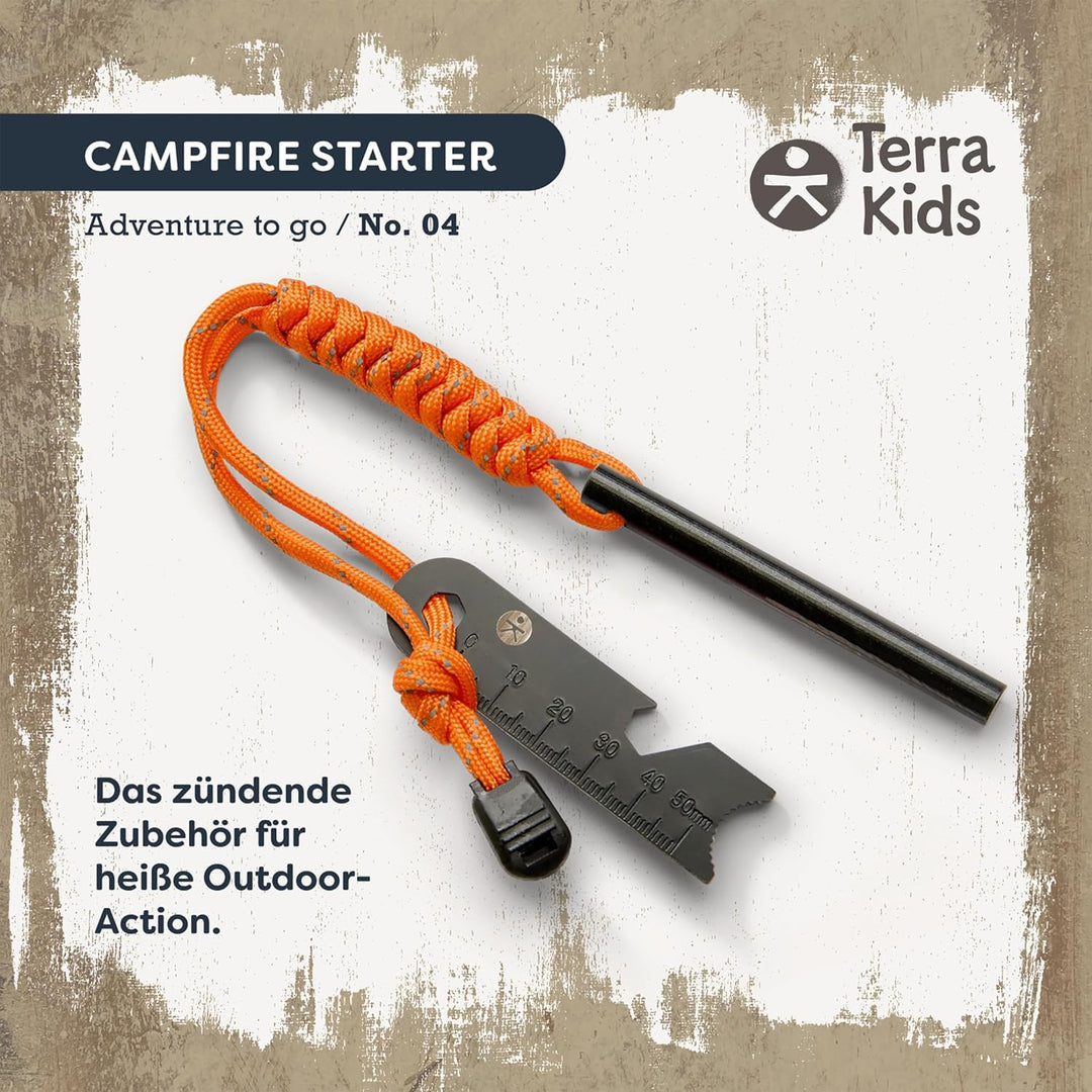 HABA Terra Kids Feuerstahl – Outdoor-Feuerstarter für Kinder ab 6 Jahren – Robustes Firestarter-Tool