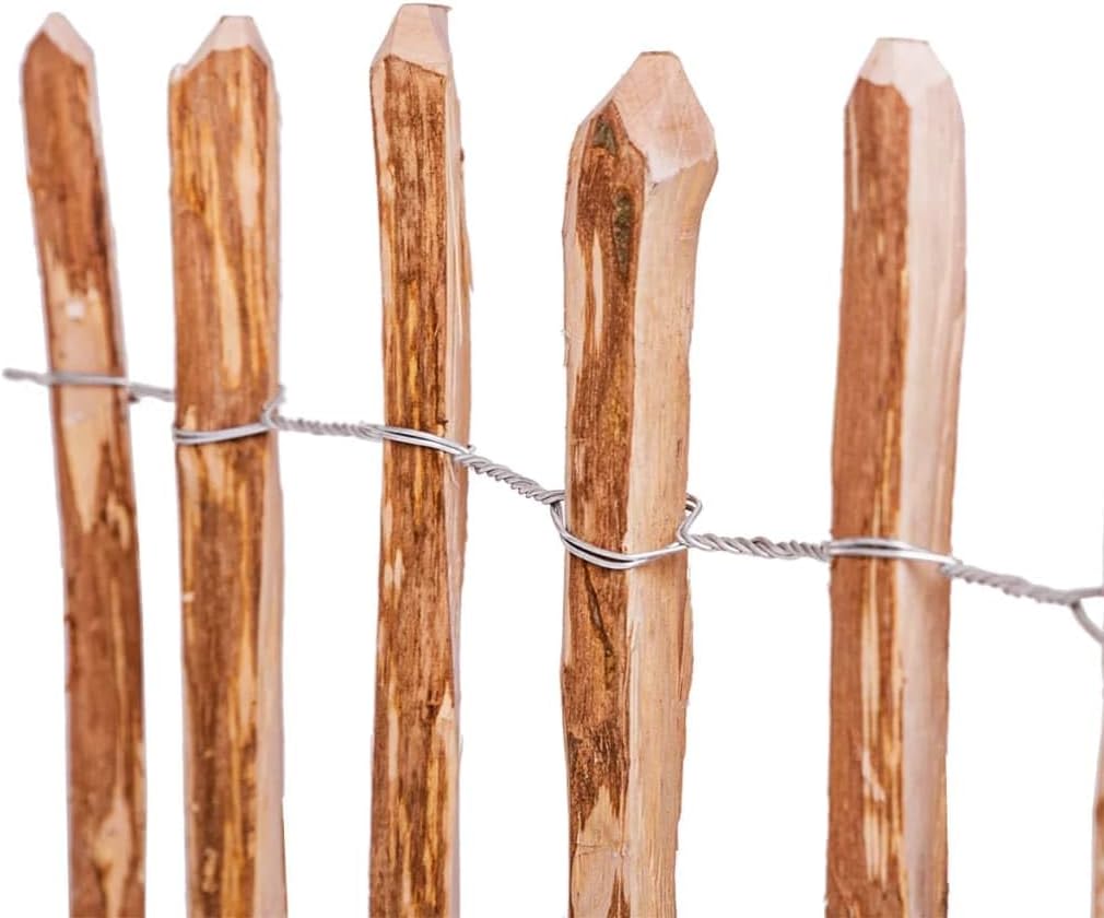 vidaXL Staketenzaun Haselnussholz 60x500cm Haselnusszaun Rollenzaun Lattenzaun 60 x 500 cm, 60 x 500