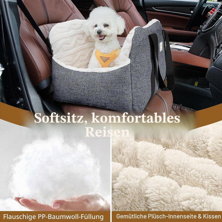 Pawaboo Hund Autositz, Hund Booster Autositz für Klein Hunde, Welpensitz für Auto mit Fest Schnalle