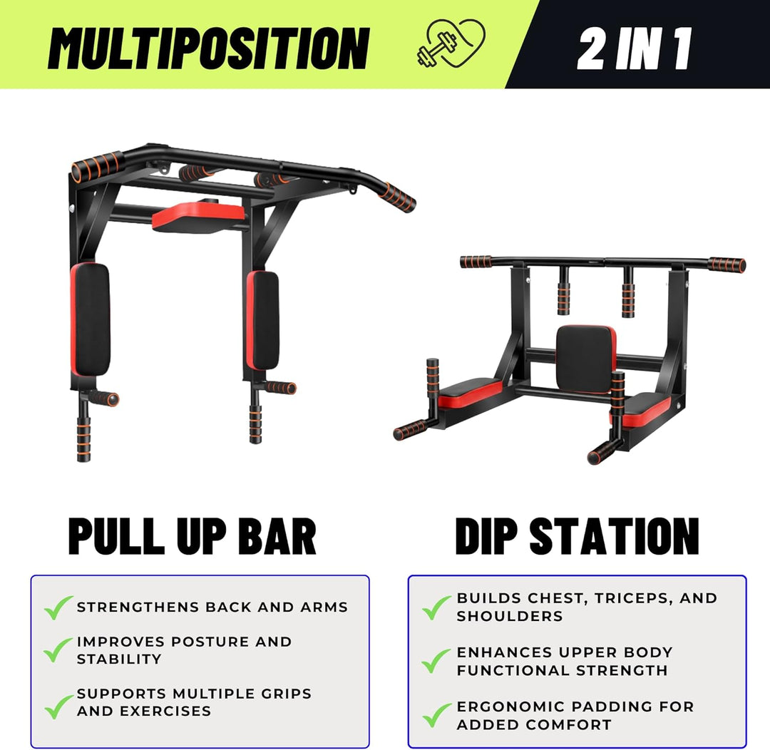 Klimmzugstange Wand Klimmzug. Pull-Up Bar Zuhause Multigrip-Ständer, Dip Station für das Heim-Fitnes