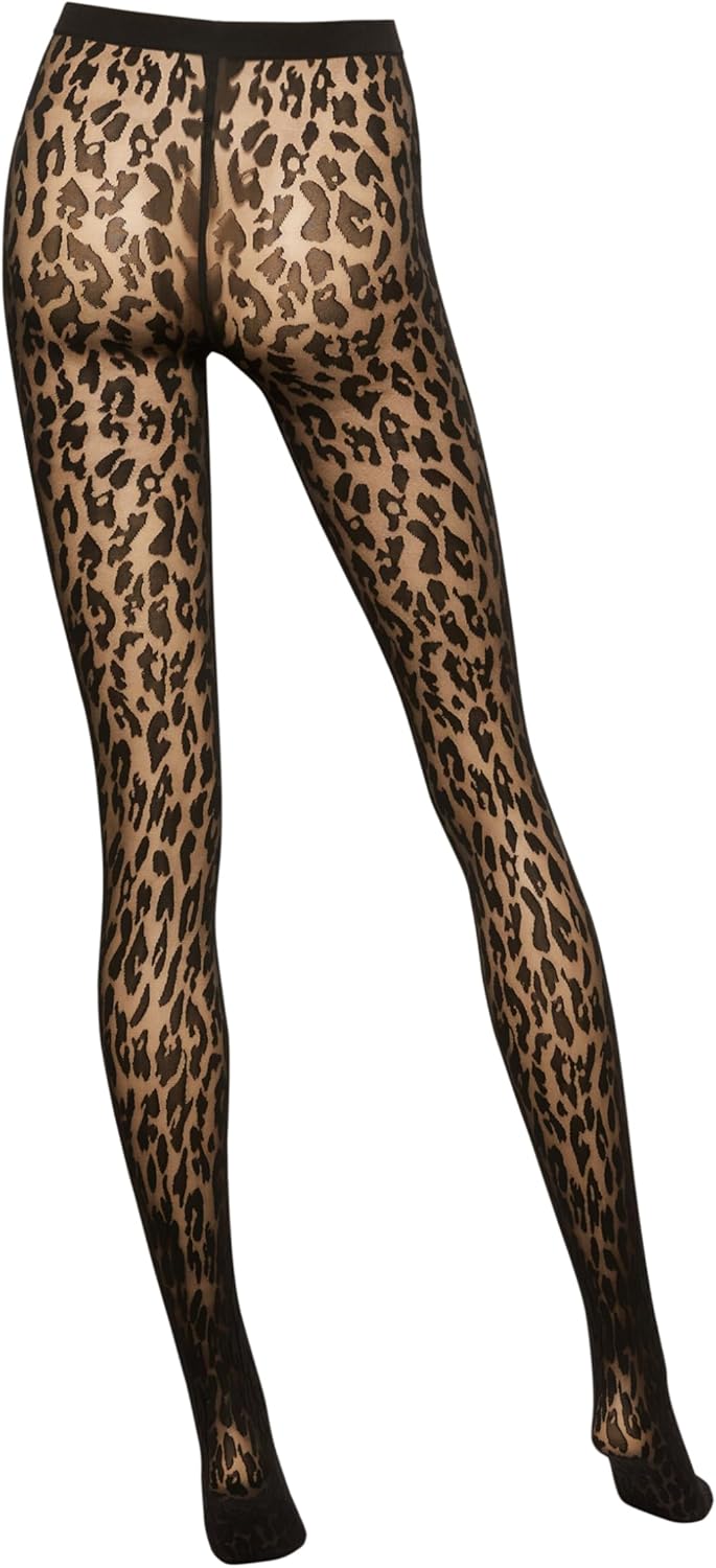 Wolford Damen Gemusterte Strumpfhose Josey Tights,20 DEN XS black/black, XS black/black