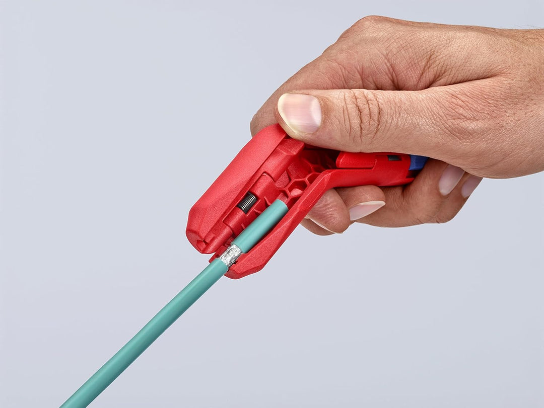 Knipex ErgoStrip Abisolierzange Blau/Rot – 1,3 cm, 8 mm, Kunststoff, Blau/Rot, 13,5 cm, 74 g
