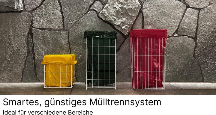Blanc HYGIENIC Papierkorb FIX – Mülleimer, Drahtgitter-Abfallbehälter 25 Liter, zum Hängen oder Stel
