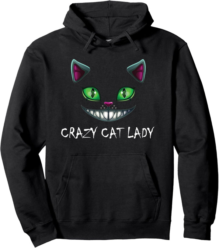 Crazy Cat Lady Lachende Psycho Katze Kätzchen Meme Pullover Hoodie