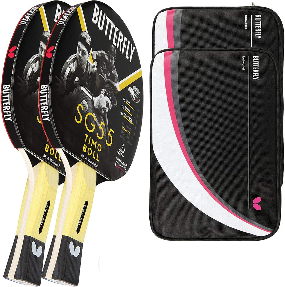 Butterfly® Timo Boll SG55 Tischtennisschläger | Tischtennis Racket Bat Hobby Training | geübte Freiz
