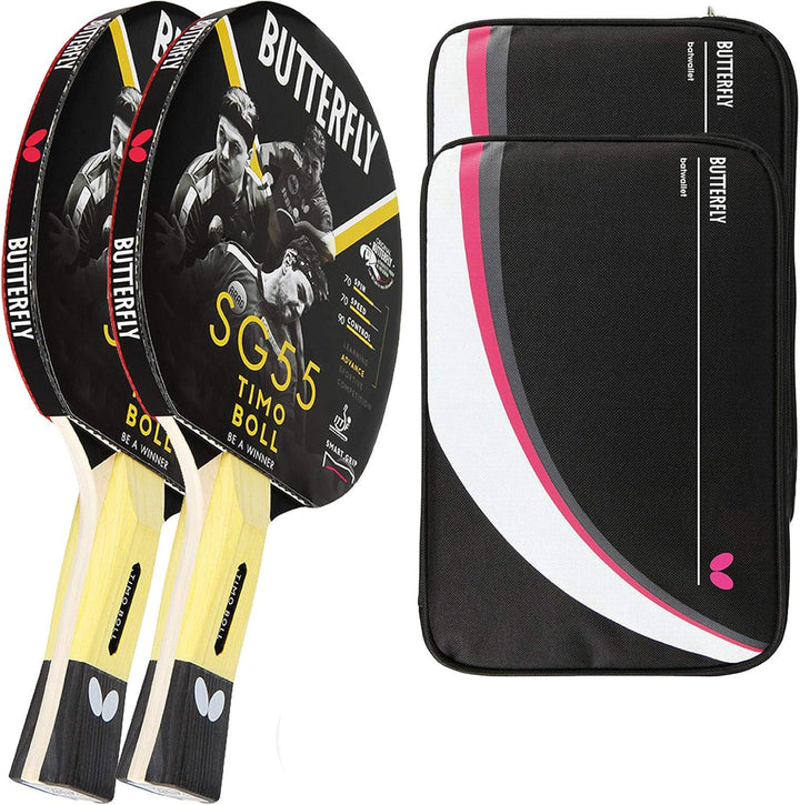 Butterfly® Timo Boll SG55 Tischtennisschläger | Tischtennis Racket Bat Hobby Training | geübte Freiz