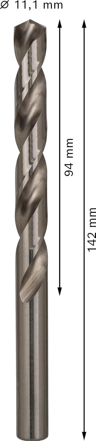 Bosch Professional Metallbohrer HSS-G geschliffen (5 Stück, Ø 11,1 mm) Durchmesser: 11.1/Gesamtlänge