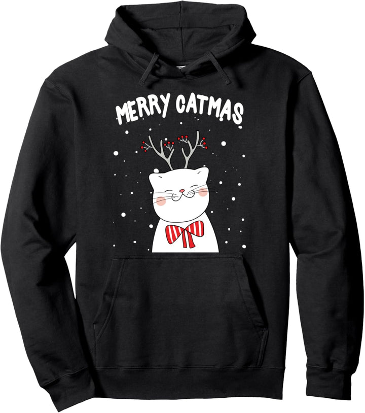 Frohe Weihnachten Funny Christmas Cat Meowy Catmas Kätzchen Pullover Hoodie