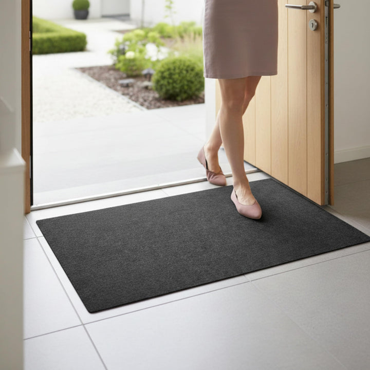 Fussmatte dünn 2 mm extra flach 60x90 cm, Schmutzfangmatte dünn innen, dünne Fussmatte aus Filz mit