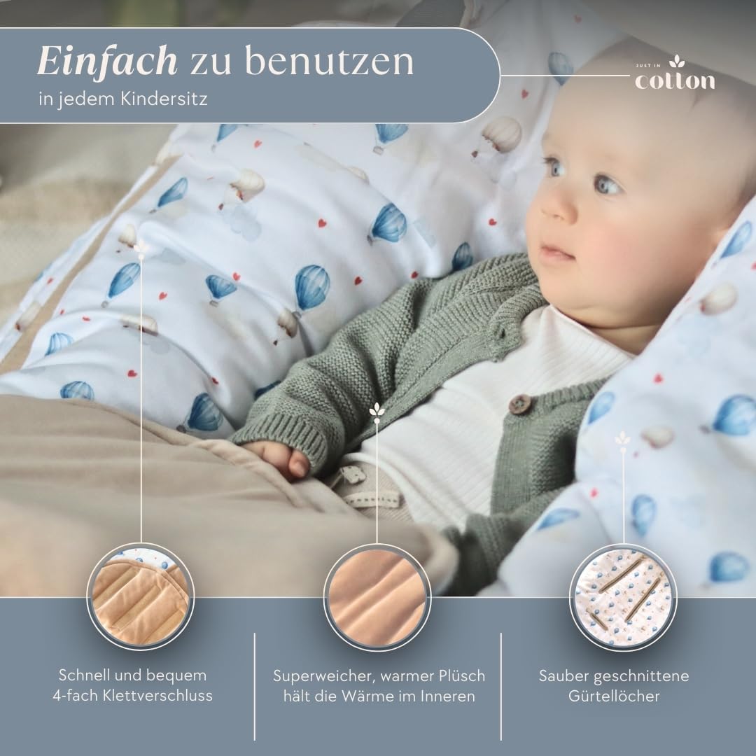 Einschlagdecke Babyschale Kinderwagen: Velours-Bambus-Decke für Autositz, Kinderwagen und Wanne. bab