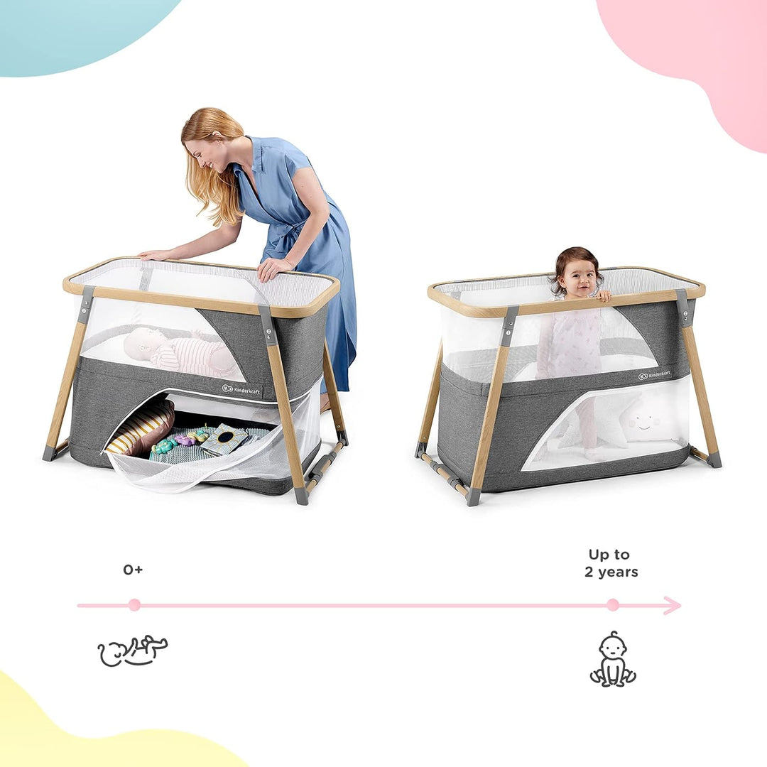 Kinderkraft Kinderreisebett 4 in 1 SOFI, Babybetten & Julius Zöllner 8320113100- Spannbetttuch Jerse