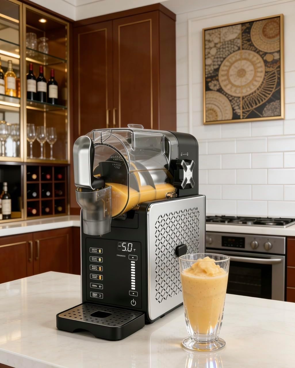 Garvee Slush-Eismaschine, 1,9 l Tank, 200 W | 5 Programme mit Selbstreinigung, 12h Kühlhaltung, 400m