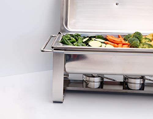 APS Chafing Dish „Caterer Pro“ - Premium Speisenwärmer, einem Wasserbecken, 2 Brennpastenbehälter un
