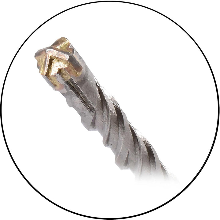 SDS Plus Bohrer 6mm Ø - Länge 6x110 mm (Ideal zum Bohren in Beton/Naturstein/Mauerwerk, 4 Hartmetall