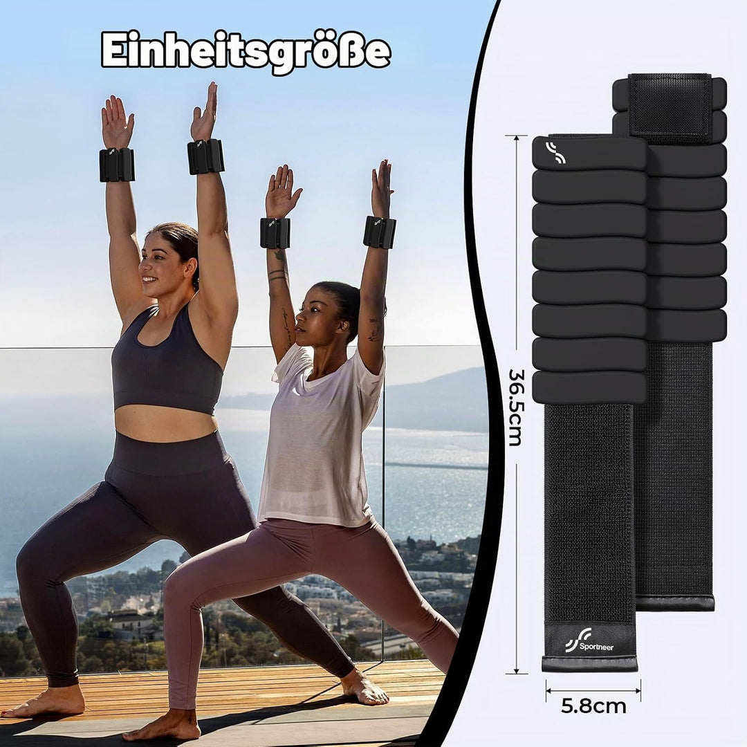 Sportneer tragbare Gewichtsmanschetten – 2er-Set (Jeweils 1 kg) für Damen und Herren, modisches knöc