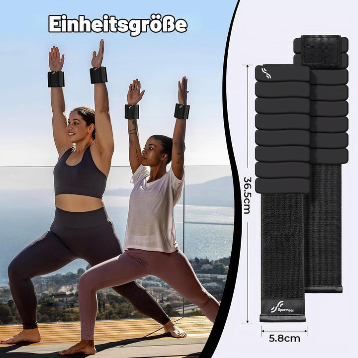 Sportneer tragbare Gewichtsmanschetten – 2er-Set (Jeweils 1 kg) für Damen und Herren, modisches knöc