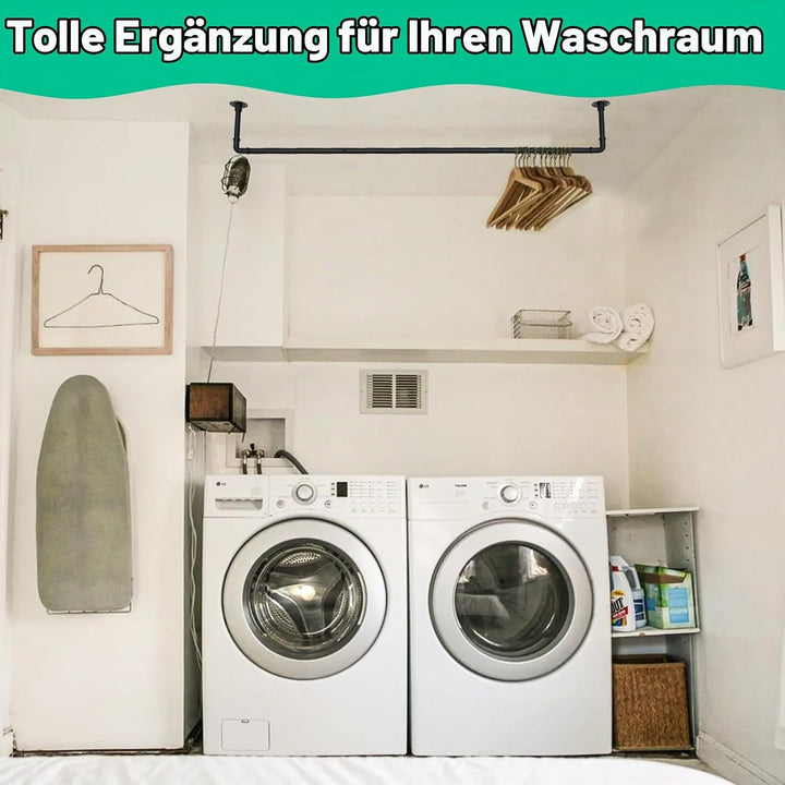 Kleiderstange für die Wand, 119cm Industrierohr Kleiderstangen,Kleiderständer Wandmontage, Industria