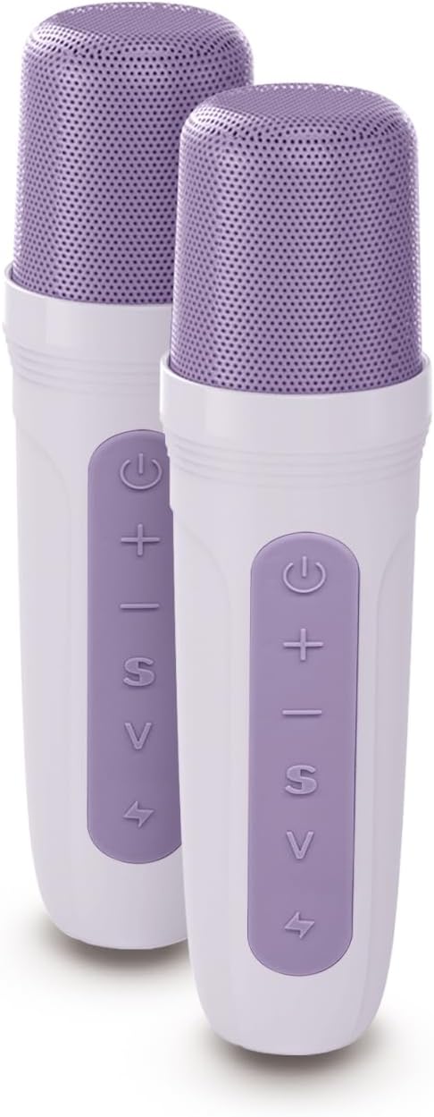 Enceinte karaoké lumineuse - BIGBEN - Lavande - Bluetooth, 30W, 2 micros sans fil USB-C, Égaliseur,