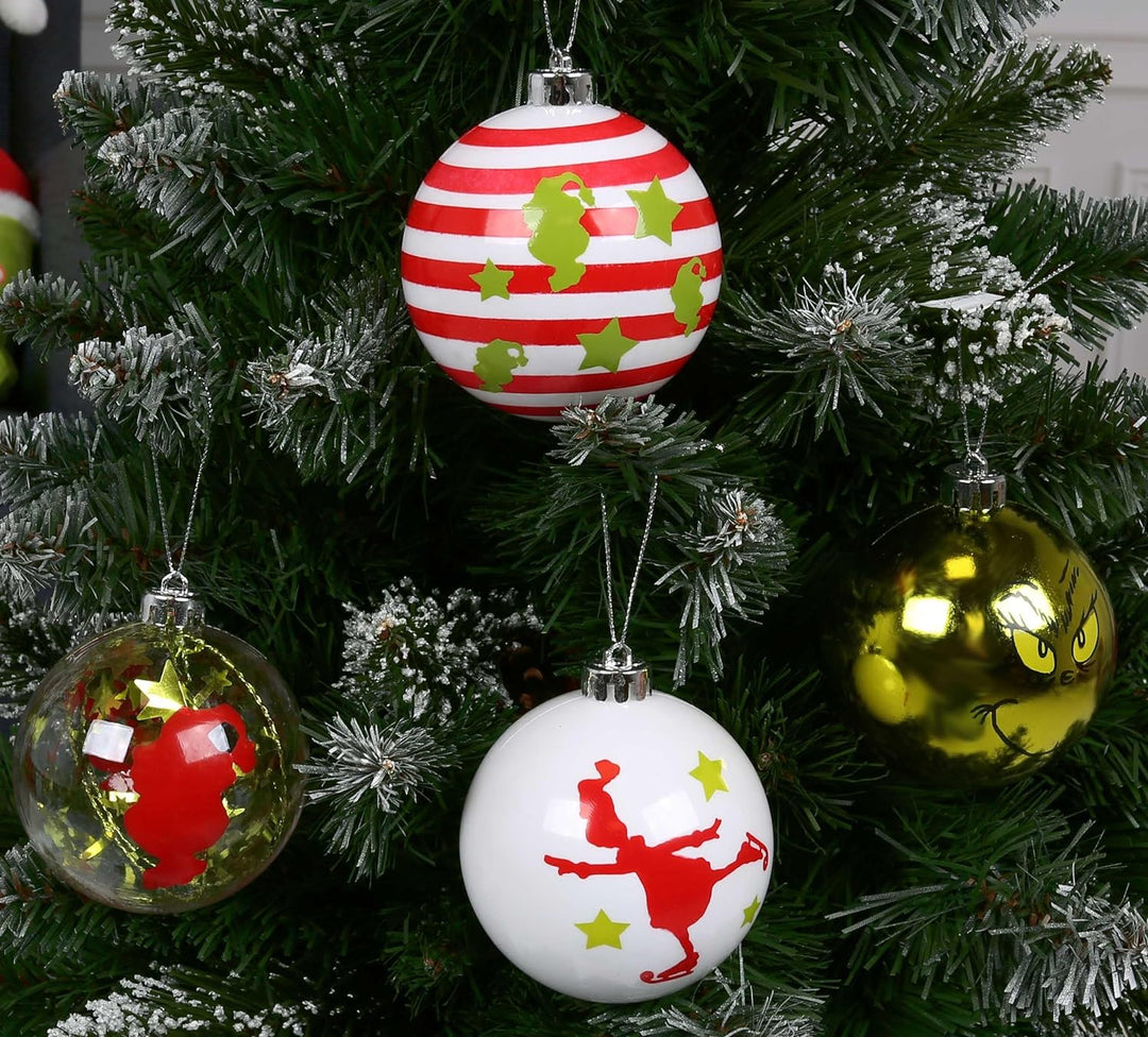 Der Grinch Weihnachtskugelset, Christbaumschmuck, aus Kunststoff 25 Stück Einheitsgrösse Set 3., Set