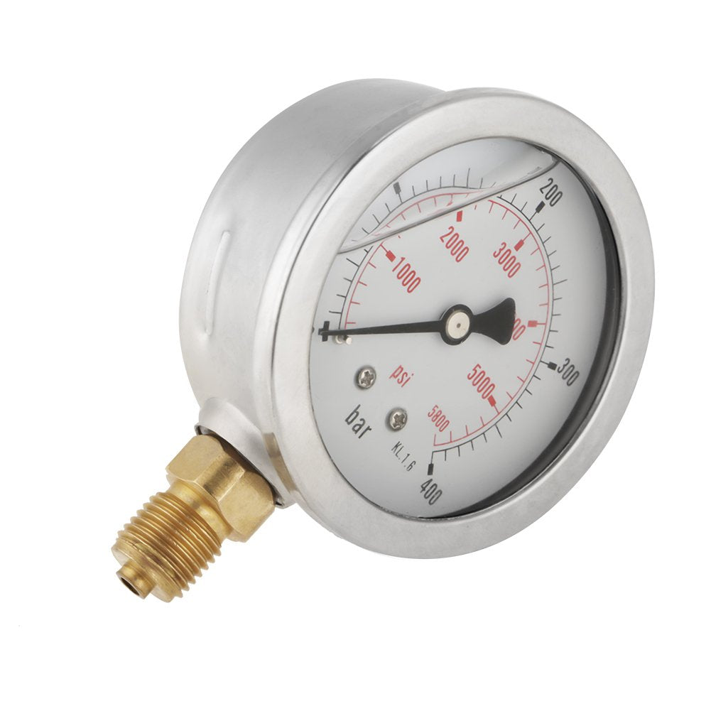 Hydraulisches Manometer, 0–400 bar, 0–5800 PSI, G1/4, 63 mm Zifferblatt, hydraulisches Manometer