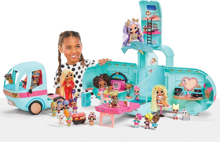 L.O.L. Surprise OMG Glam N’ Go Camper Playset with 50+ Surprises and 360° Play, Fully Furnished with