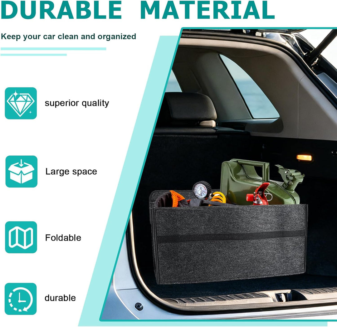 2 Stück Auto Kofferraum Organizer,Faltbar Auto Organizer Kofferraum 30 x 16 x 30cm,Rutschfest Grau A
