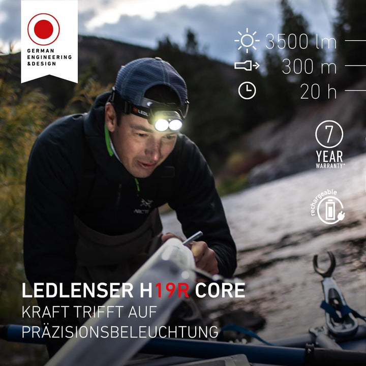 Ledlenser H19R Core Stirnlampe LED, 3500 Lumen, aufladbarer Lithium Akku, mit Rotlicht, wasserdicht