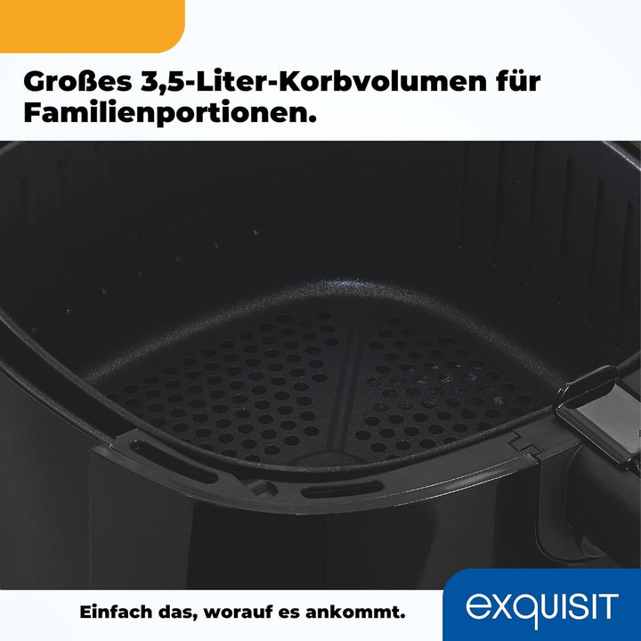 Exquisit Heissluftfriteuse FR6502 sw - 3,5l Air Fryer 1300W - Schwarz