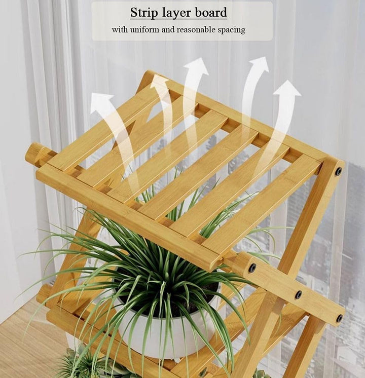 Eck-Pflanzenständer aus Holz, faltbar, Bambus-Ausstellungsregal, Organizer, mehrere Ausstellungsstüc