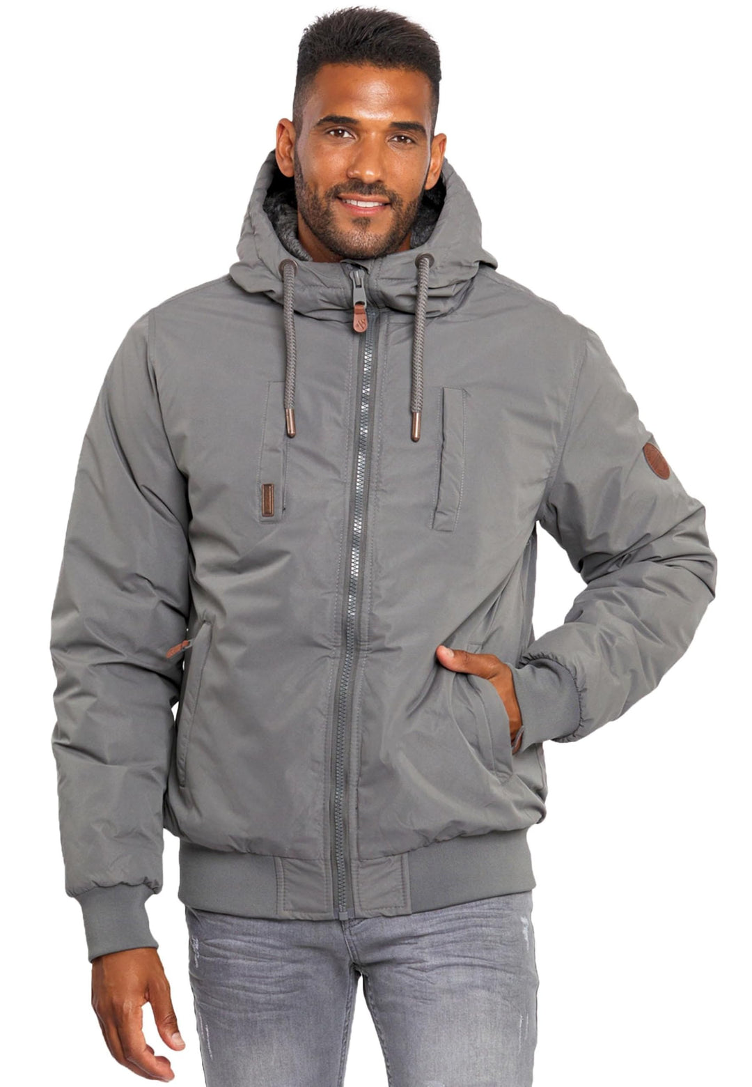 ALESSANDRO SALVARINI Herren Winterjacke (S-3XL) mit Kapuze - Teddyfleece innen komplett, Winddicht,