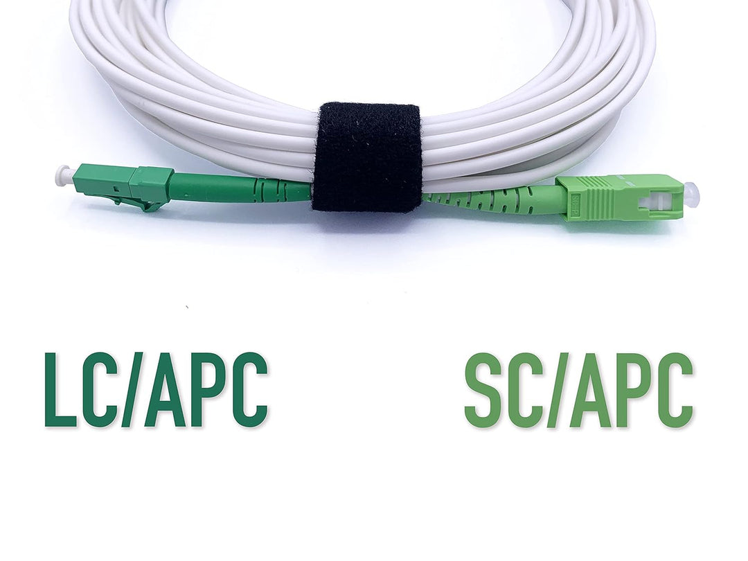 Elfcam® - 50m LWL Glasfaser-Kabel Simplex LC/APC zu SC/APC Stecker, 9/125μm OS2 Patchkabel LSZH, FTT