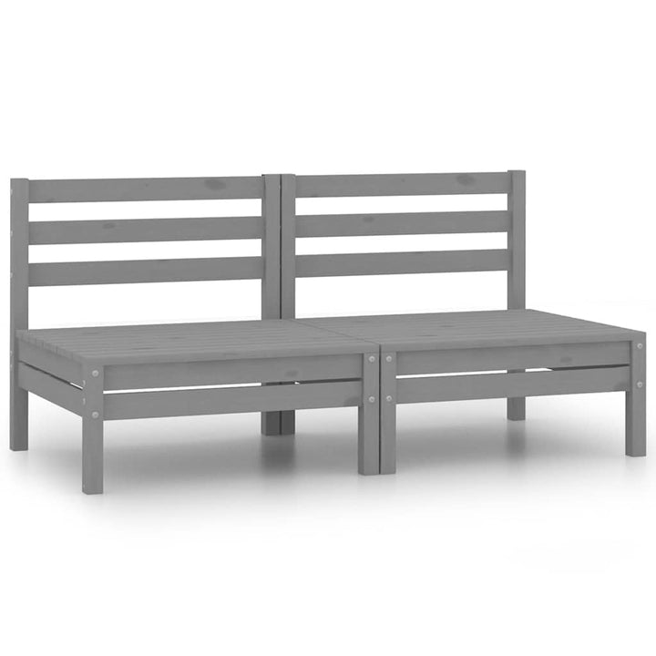 vidaXL Garten Mittelsofas 2 STK., Modular Gartenmöbel, Sofa Lounge Sessel für Garten Terrasse Balkon
