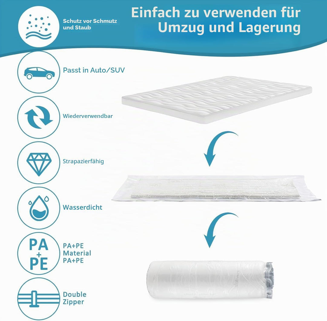 Extra grosse Vakuum-Aufbewahrungsbeutel, wasserdicht, verschliessbar, Vakuumversiegelung, Matratzent