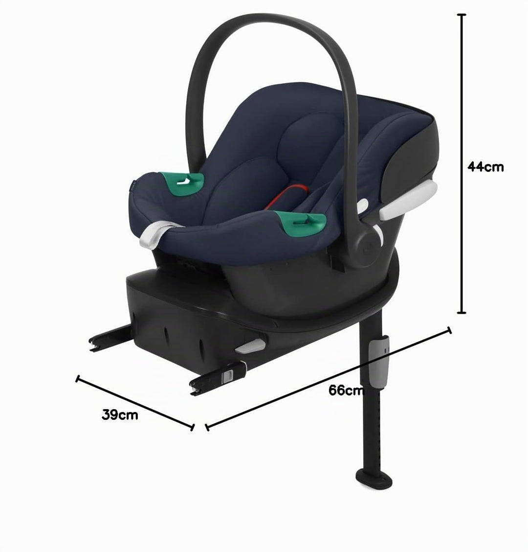 CYBEX Silver Babyschale Aton B2 i-Size mit Base One, Inkl. ISOFIX-Basis und Neugeboreneneinlage, Sen