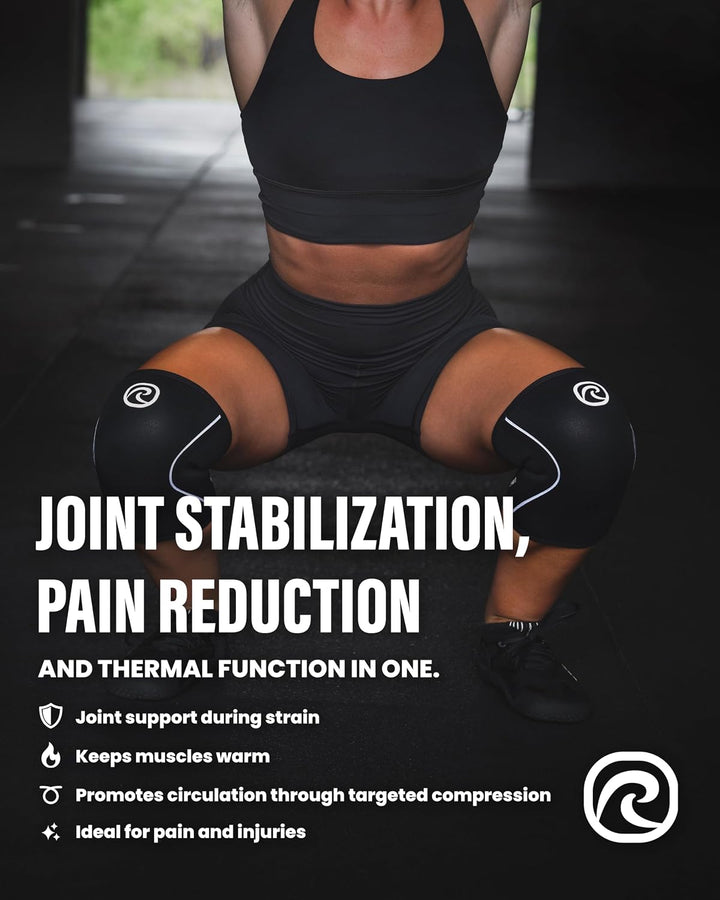 Rehband Kniebandage für Kraftsport &amp; Fitness - Kniebandage 7mm Neopren, flexibel &amp; rutschfest, Knee