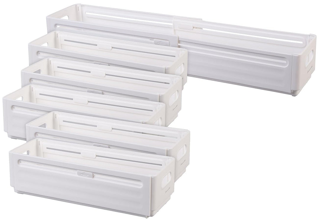Rosenstein & Söhne Schrank Organizer: 6er-Set Küchenschrank-Organizer, faltbar, weiss (Kühlschrank-B