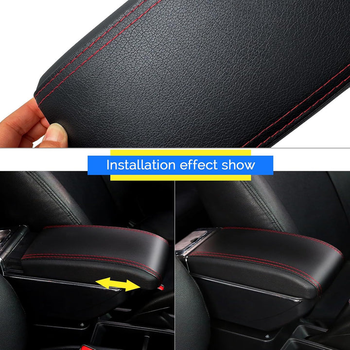 Auto Armlehnen für Corsa D 2006-2014 Doppelschicht Mittelkonsole Grosse Aufbewahrungsbox Schwarz mit