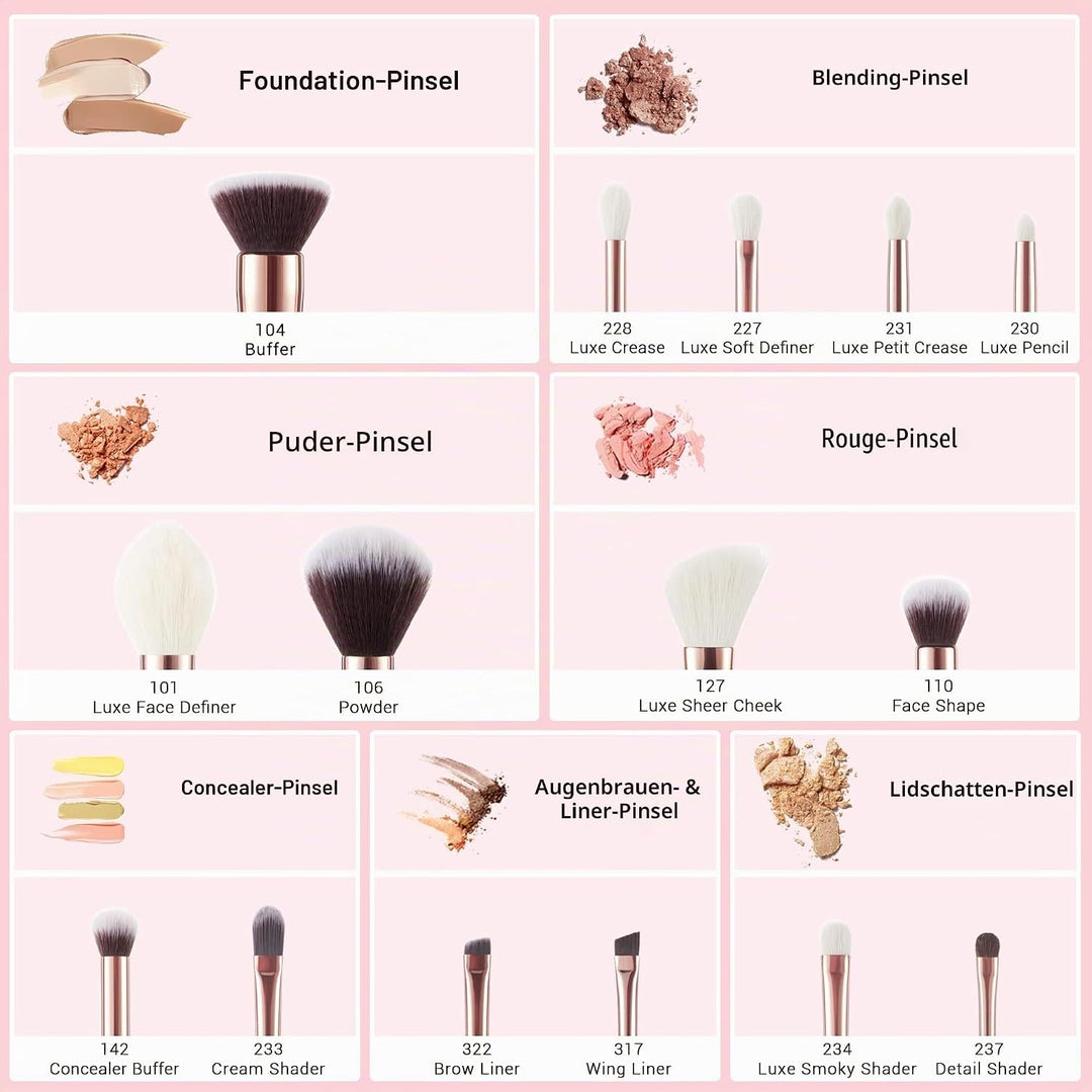 Jessup Make Up Pinsel Sets 15 Pcs Kosmetik Schmink Bürsten Lidschatten Puder Concealer Eyeliner T160