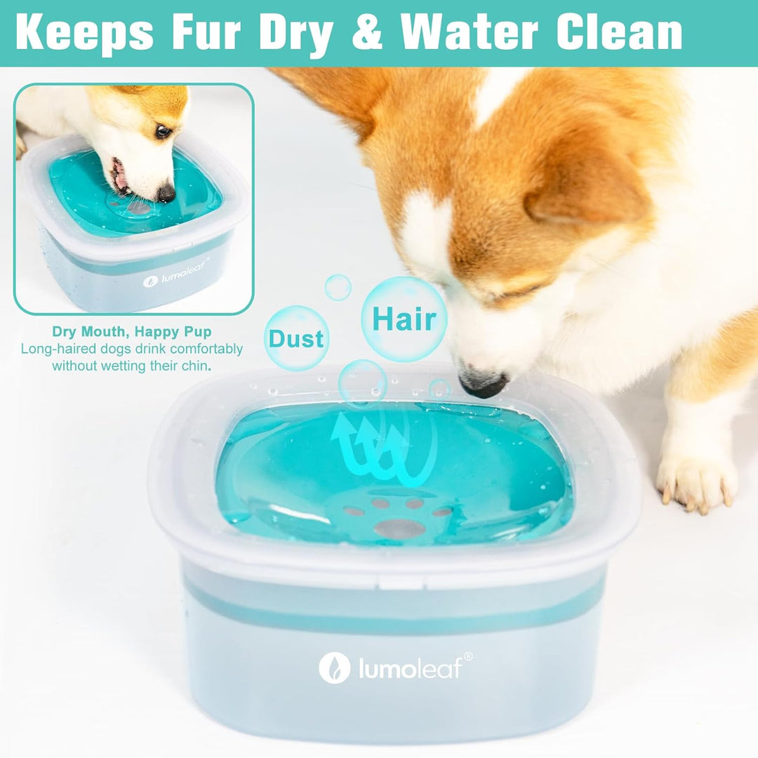 LumoLeaf Wassernapf für Hunde, kein Verschütten, langsamer Futterspender, hält Maul trocken, tropffr