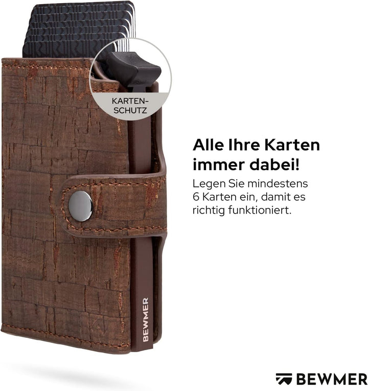 BEWMER Premium-Kreditkartenetui | Schlanke Brieftasche für Damen und Herren mit RFID-Schutz gegen Kl