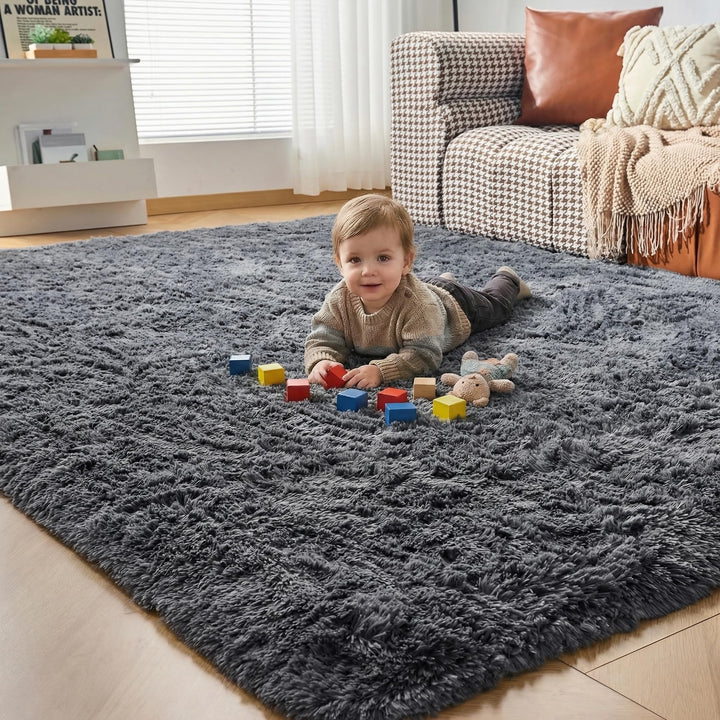 CHOSHOME Teppich Wohnzimmer Schlafzimmer Teppiche Flauschiger Hochflor Teppich Gross Super Weich Woh