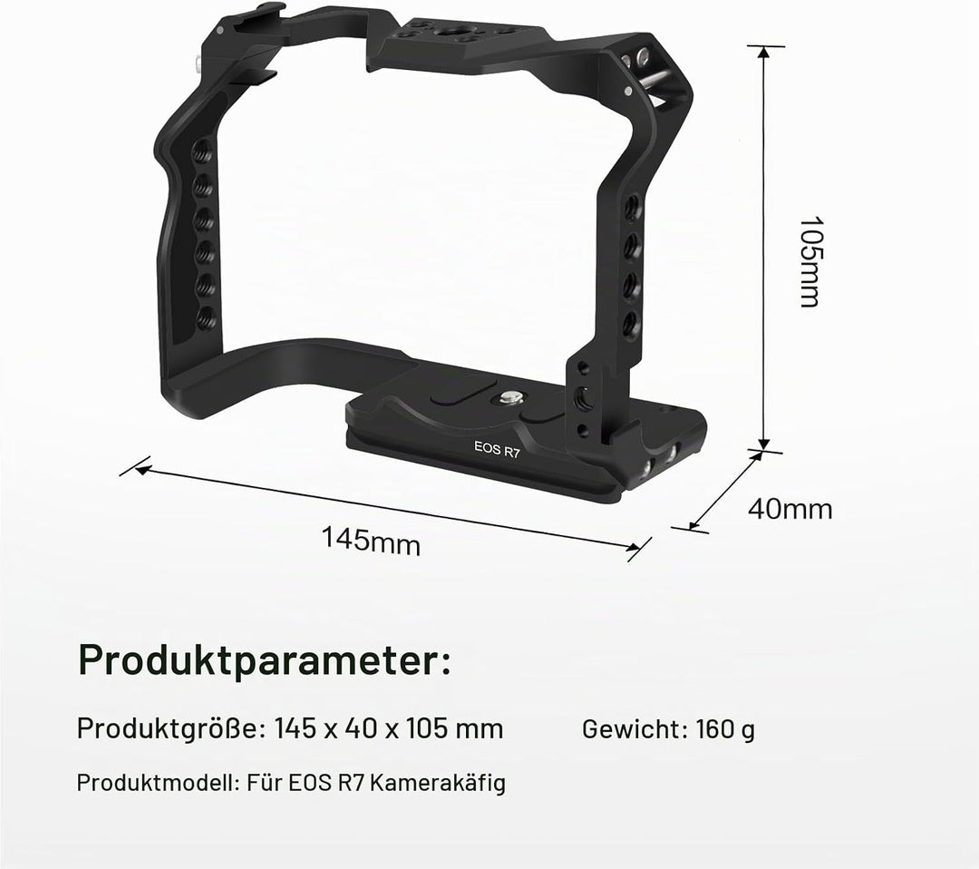 EOS R7 Kamerakäfig, EOS R7 Käfig für Canon EOS R7 Kameratasche Camera Rig Cold Shoe