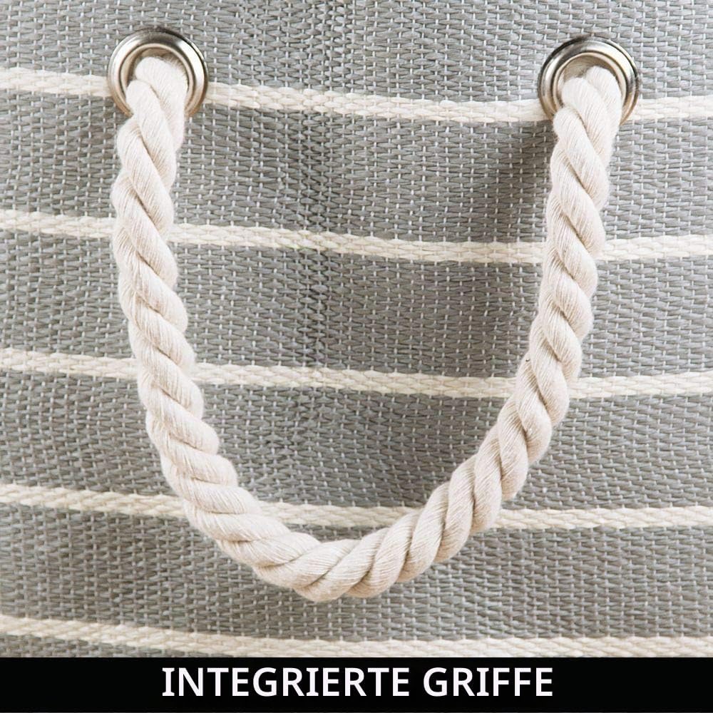 mDesign 4er-Set Aufbewahrungsbox mit Griffen – Wäschebox für Ordnung in der Waschküche – Stoffkiste