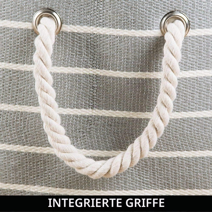 mDesign 4er-Set Aufbewahrungsbox mit Griffen – Wäschebox für Ordnung in der Waschküche – Stoffkiste